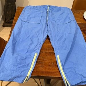 Free People Blue Pants with Yellow Zippers